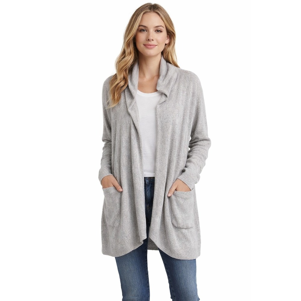 Barefoot Dreams Womens Cozychic Ultra‎ Lite Cardigan Large Seaglass Hooded